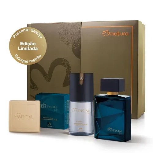 [ 1 Compra ] Presente Natura Essencial Oud Masculino - Perfume + Desodorante + Sabonete